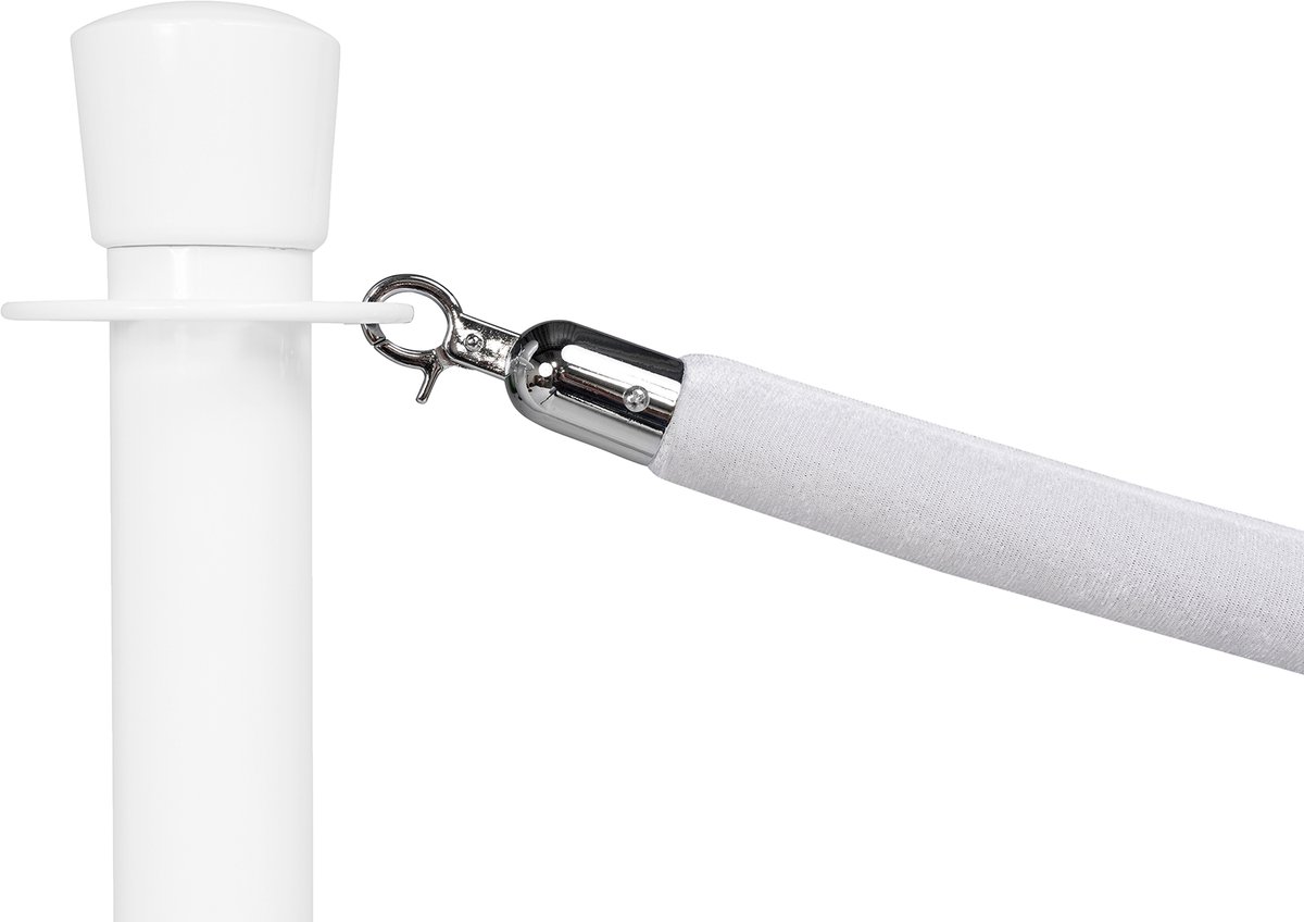   | Afzetkoord Velours | Chroom - Wit